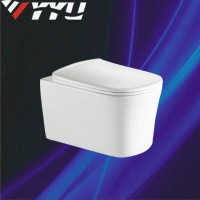 YYU European stylish luxury  high quality toilet bowl bathroom ceramic gloss white  wall hung wc toilets for Germany YW044